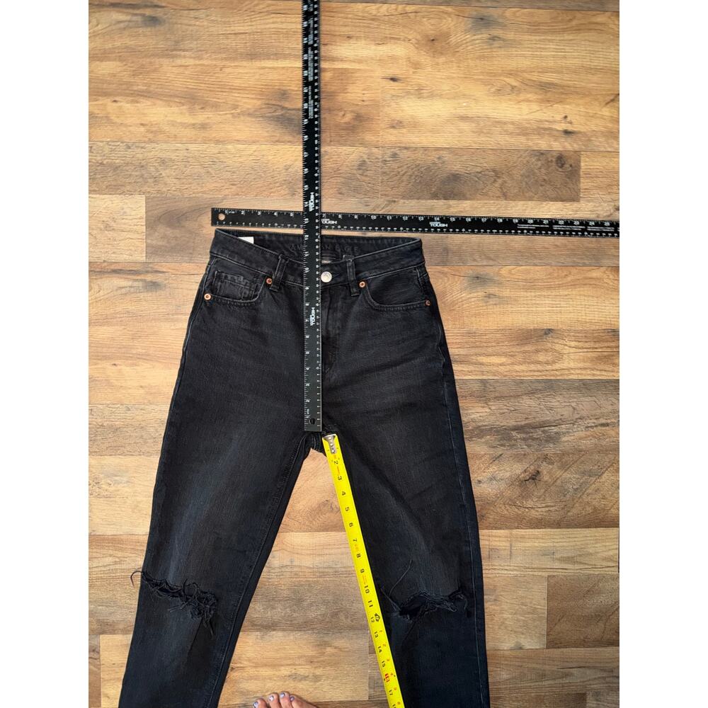 American Eagle women’s STRIGID distressed mom black denim jeans - Picture 6 of 16